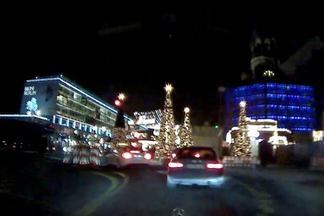 Video from a car dash camera shows the truck as it ploughs into the Christmas market