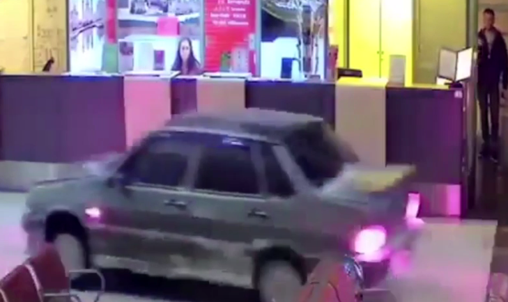 Drunk Man Drives Car Through Russian Airport Terminal The Independent