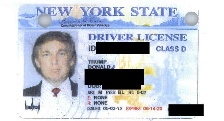 Mr Trump's licence was obtained by a record's request