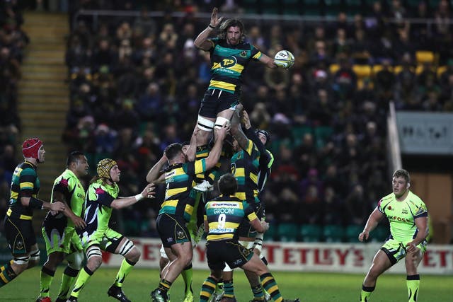 Tom Wood scored a try for Northampton Saints and starred in defence