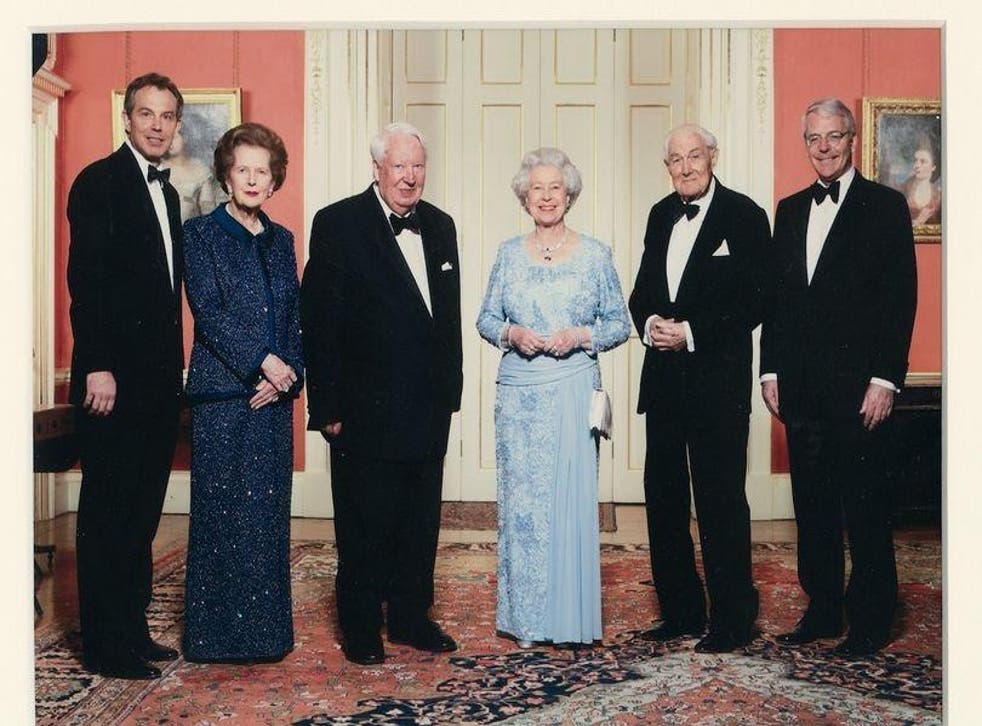 The Queen with her prime ministers in 2002: Tony Blair, Margaret Thatcher, Edward Heath, James Callaghan and John Major: Getty