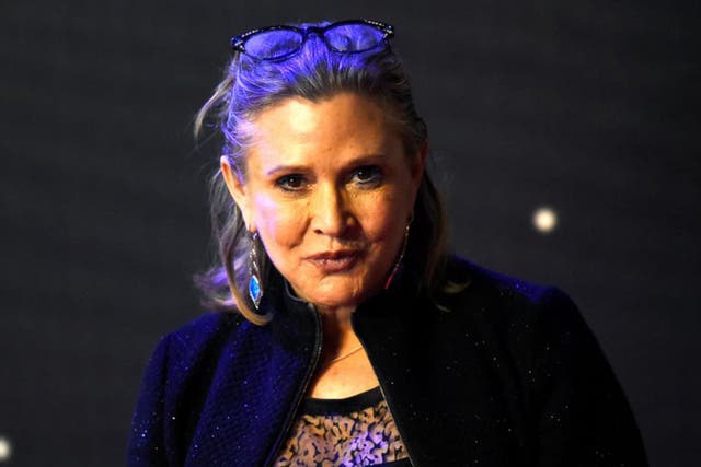 Carrie Fisher at a Star Wars premier in Leicester Square, London, 2015