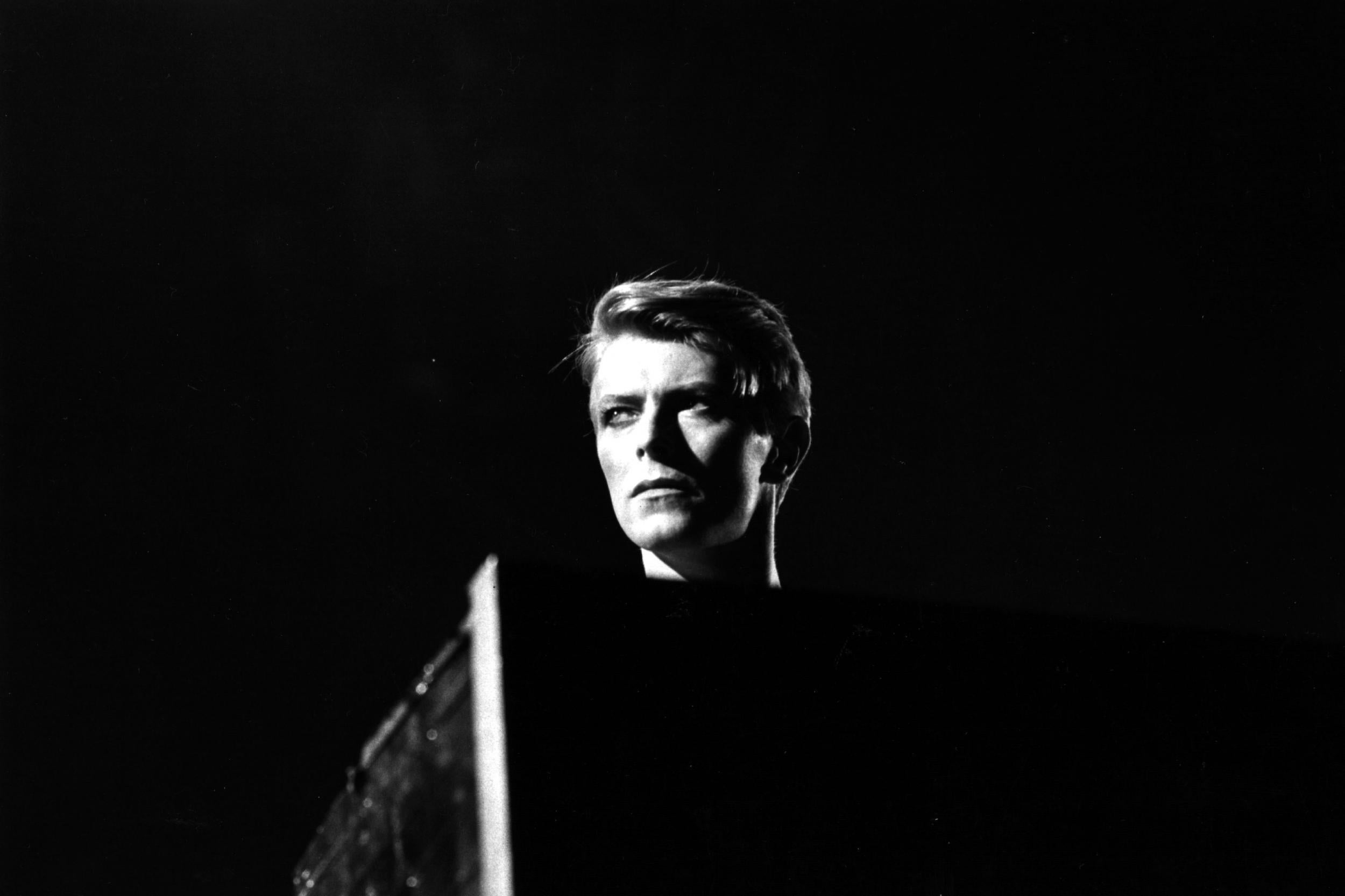British pop singer David Bowie in concert at Earl's Court, London during his 1978 world tour