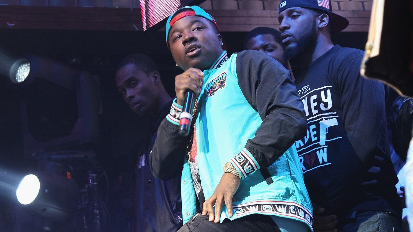 Troy Ave performs onstage as Coors Light Soundtrack reFRESH brings DJ Mustard, Fabolous and special guests To NYC at Stage 48 on November 17, 2015 in New York City.