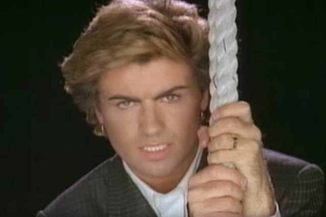 George Michael in the video for 'Careless Whisper'