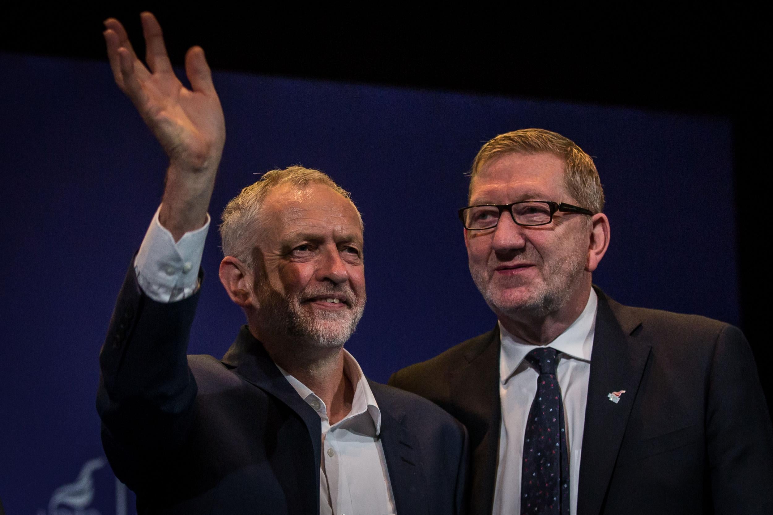 Labour leader Jeremy Corbyn and Unite general secretary Len McCluskey