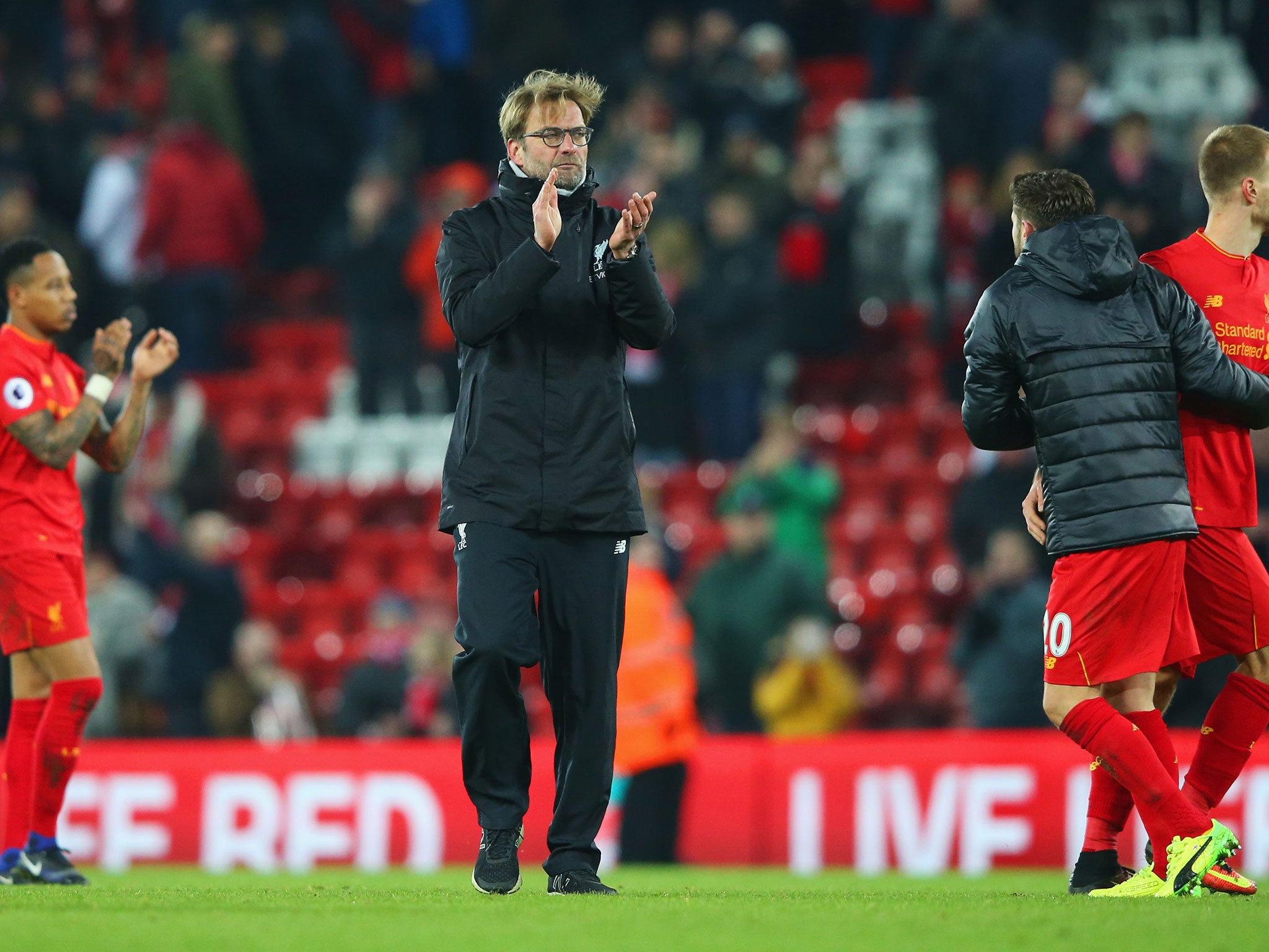 Jurgen Klopp after the final whistle at Anfield
