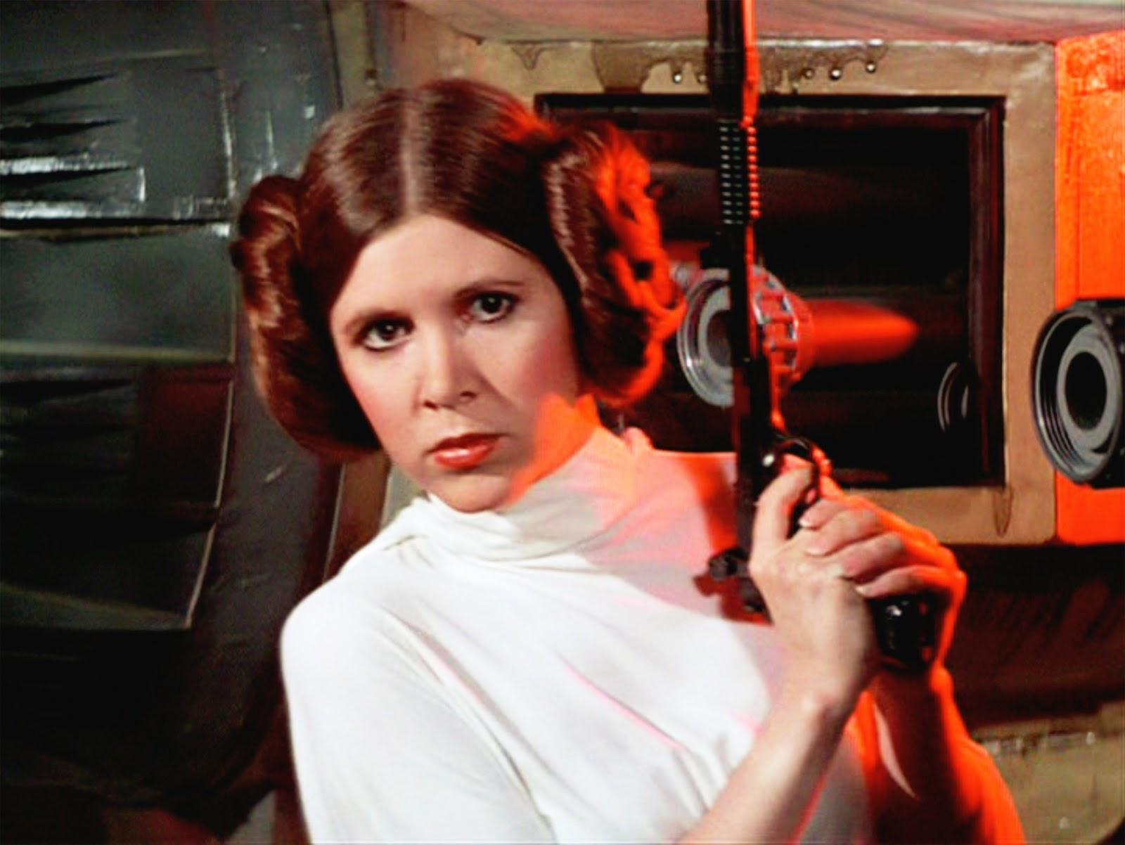 Carrie Fisher as Princess Leia in the 'Star Wars' film franchise