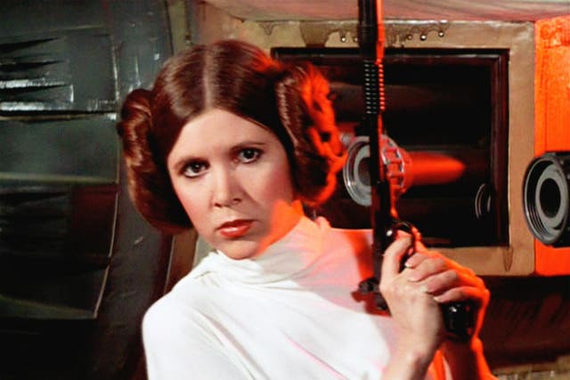 Carrie Fisher as Princess Leia in the 'Star Wars' film franchise