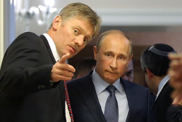 Dmitry Peskov (left), with Russian president Vladimir Putin, denied that Rusada had admitted to widepsread doping