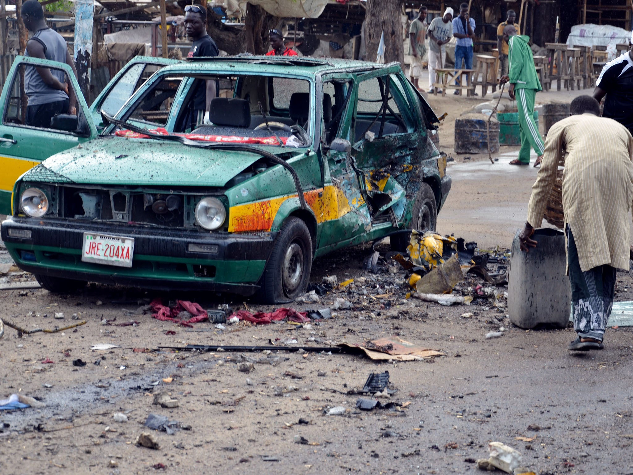 A file photo from another suicide attack on the Gomburu market in Maiduguri in July 2015
