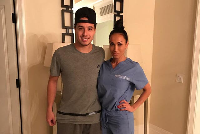 Samir Nasri was pictured attending the 'Drip Doctors' clinic where he had an IV drip