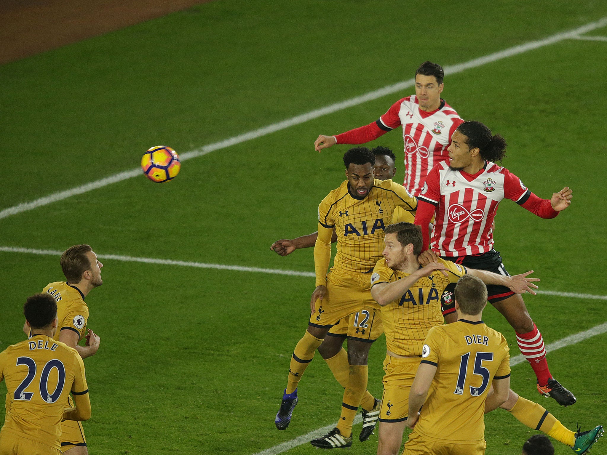 Van Dijk rises highest to nod home an opener for Saints