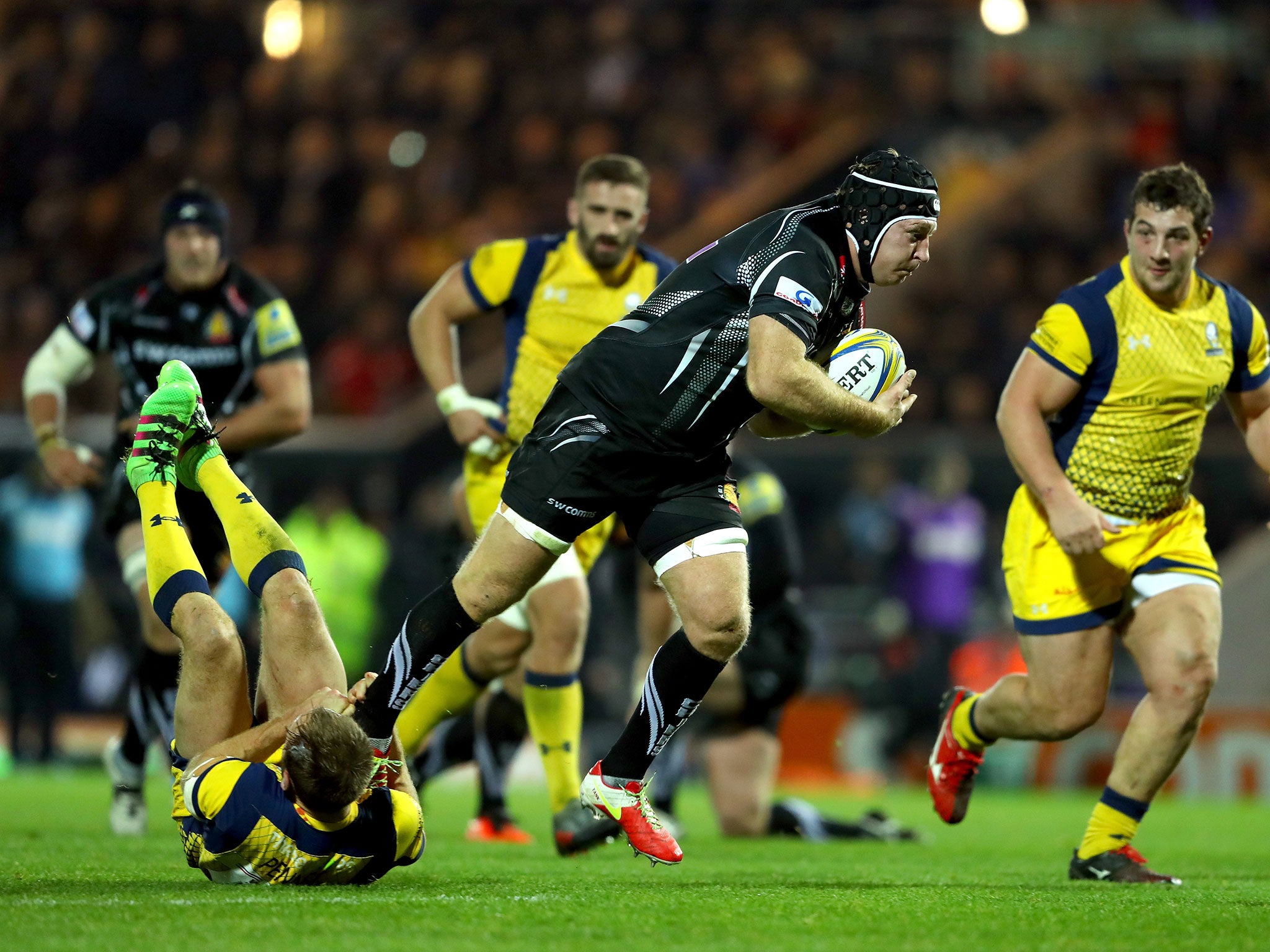 Thomas Waldrom in action for Exeter Chiefs