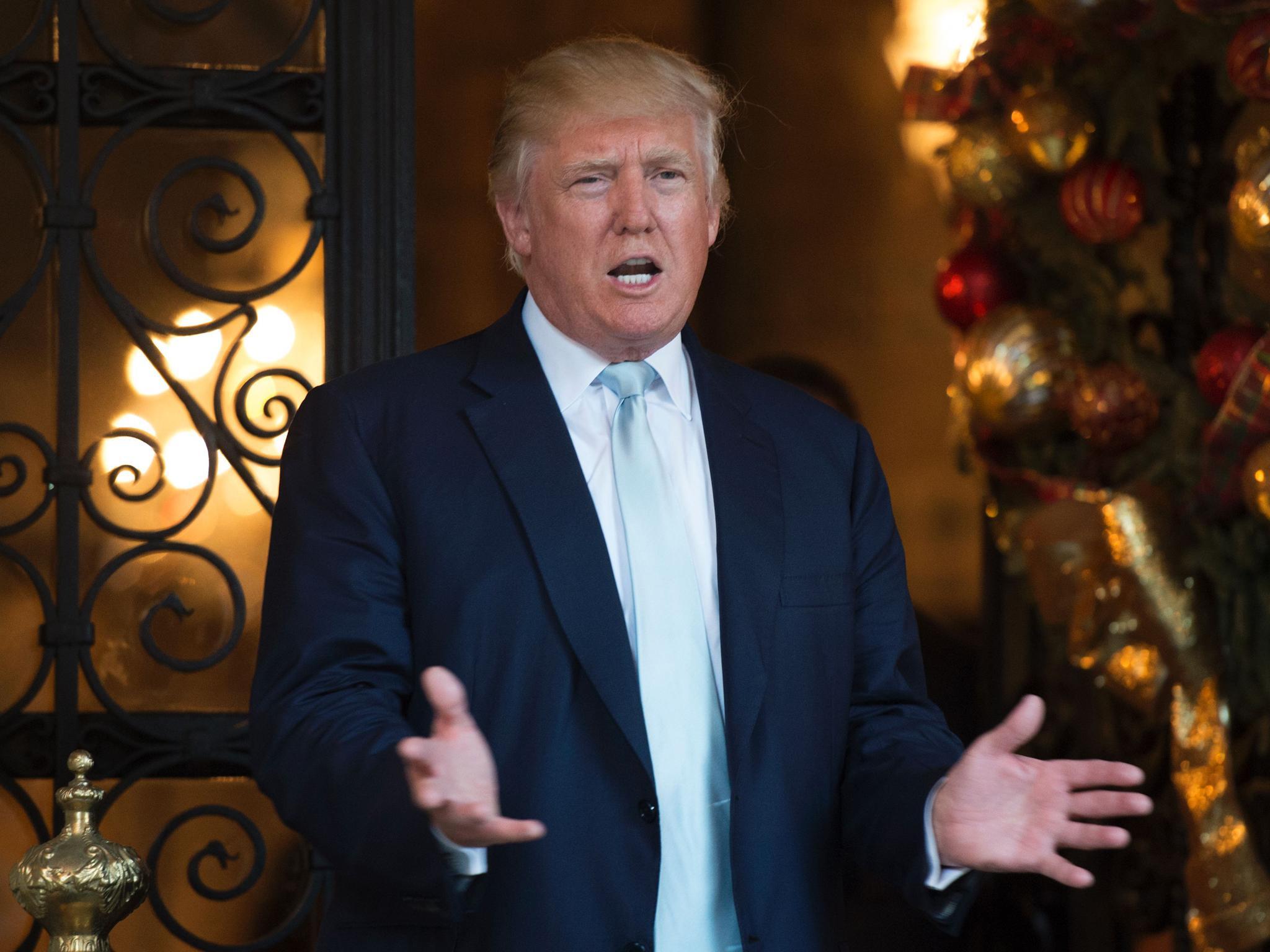 Donald Trump spoke to reporters at his Mar-a-Lago resort in Florida