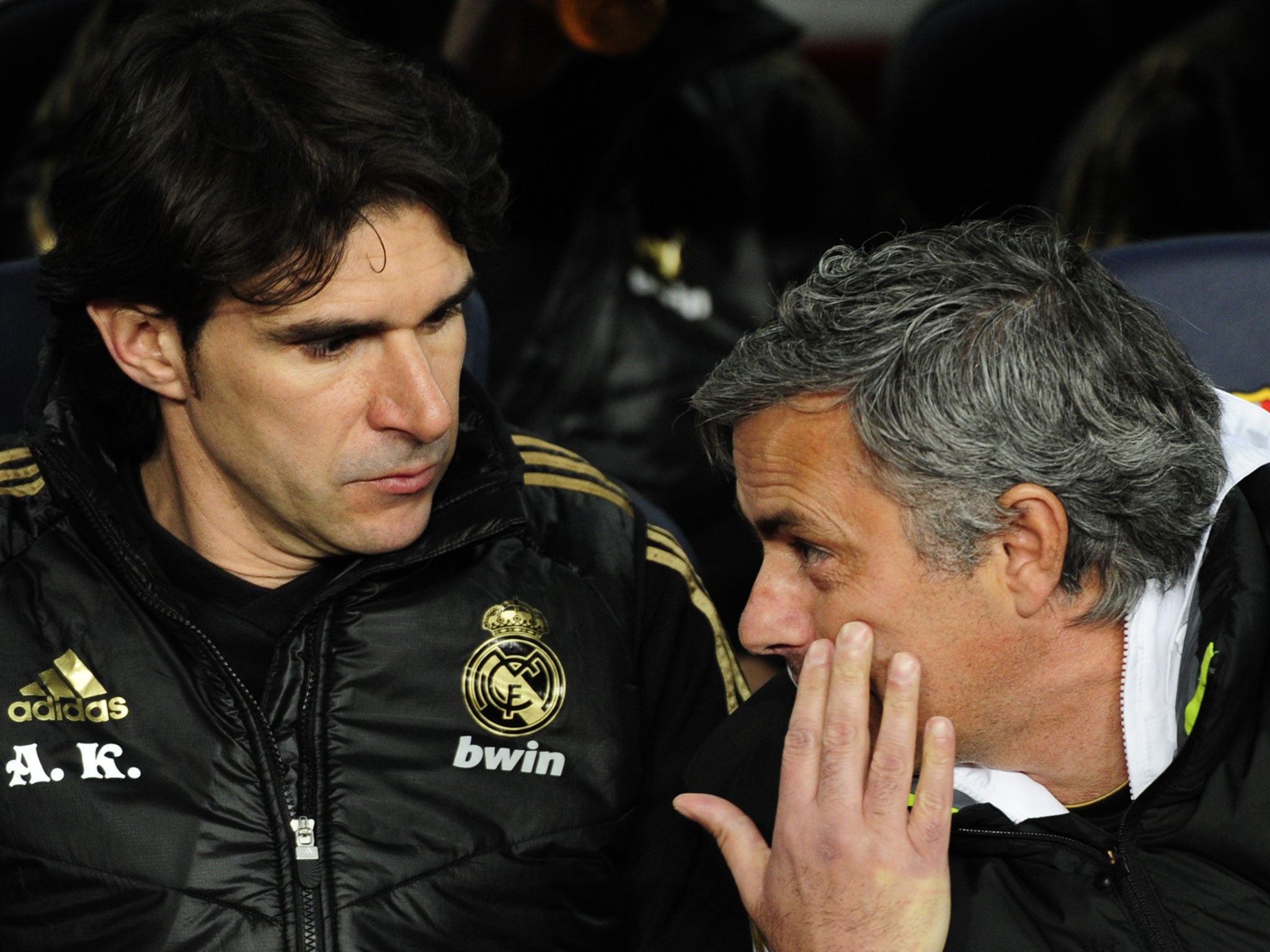 Aitor Karanka and Jose Mourinho together during their time at Real Madrid