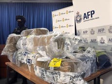 Australian anti-drug police seize 1,100kg of cocaine in 'biggest' bust