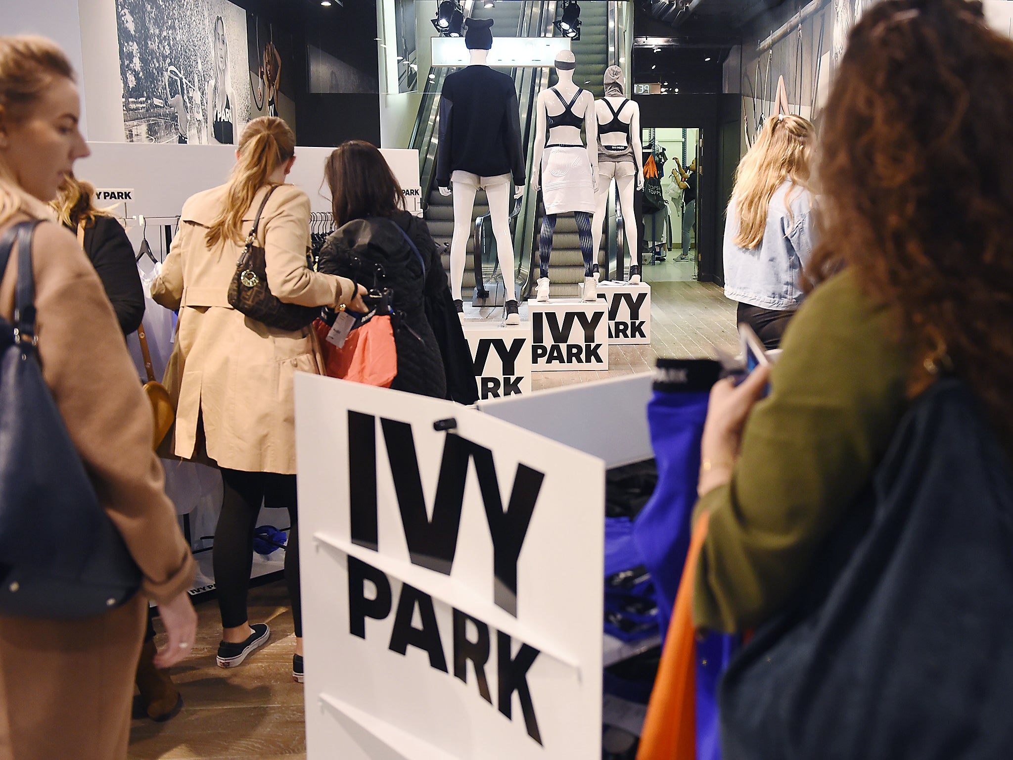 General view of shoppers as Beyonce's Ivy Park collection goes on sale at TopShop in London, England