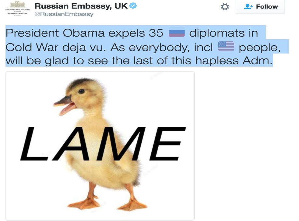 The response of the Russian Embassy in London resorted to a little humour