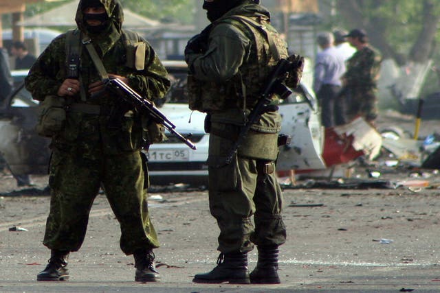 Russia special forces officers on a previous operation in Dagestan's capital Makhachkala