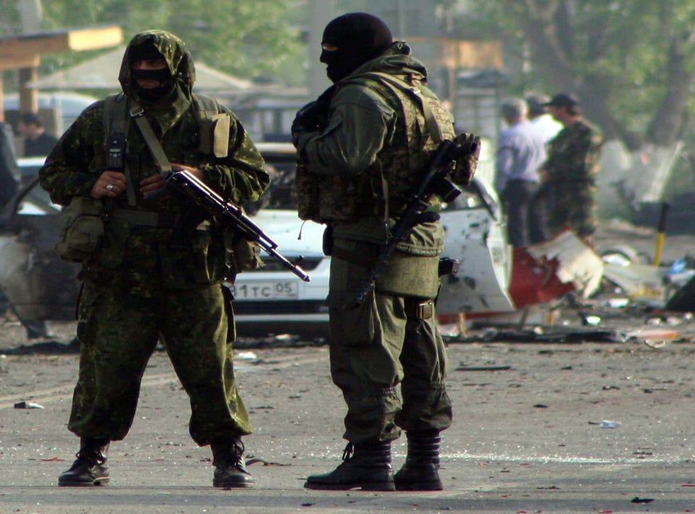 Russia special forces officers on a previous operation in Dagestan's capital Makhachkala