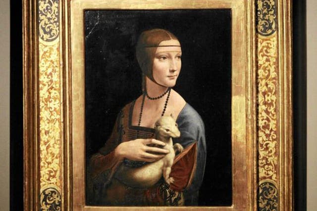 The Lady with an Ermine painting on display in Poland in 2012