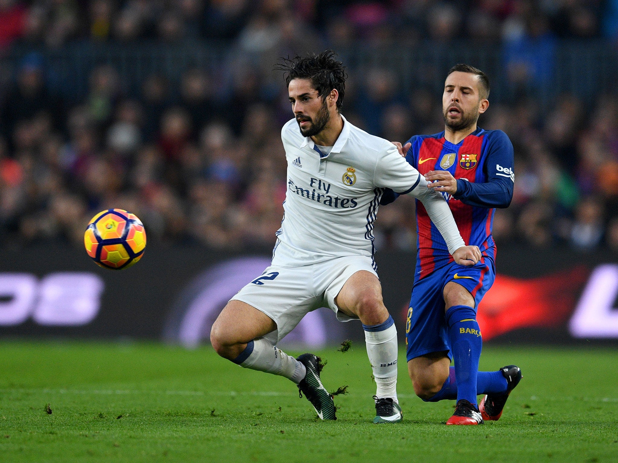 Isco in action for Real Madrid against rivals Barcelona