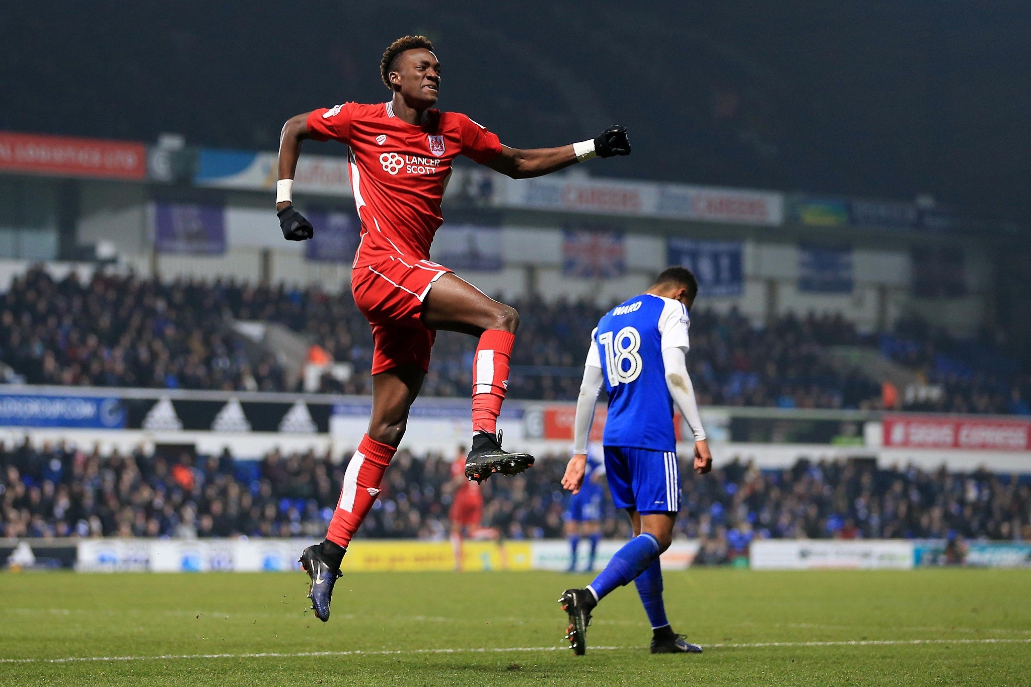 &#13;
Tammy Abraham spent last season on loan at Bristol City &#13;