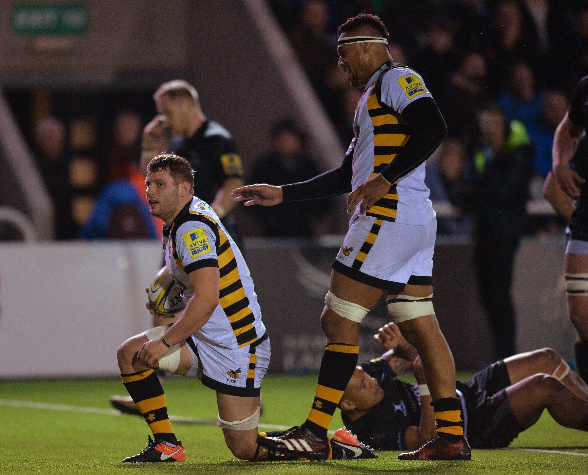 Thomas Youngs scores for Wasps in the first half