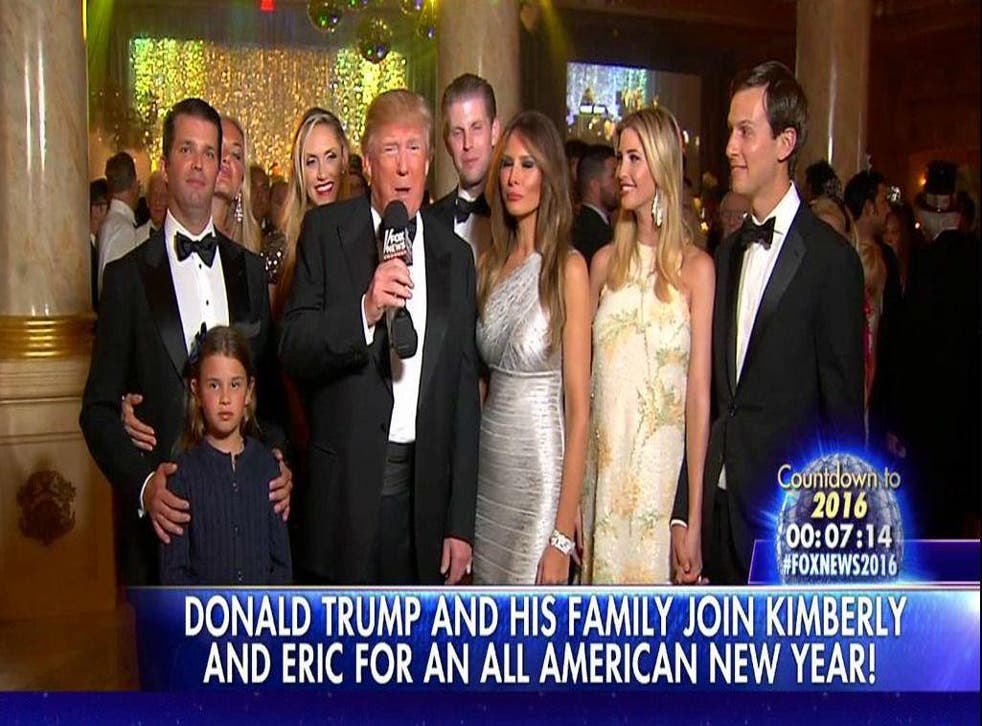 A year ago, Mr Trump and his family appeared on Fox News to welcome in 2016