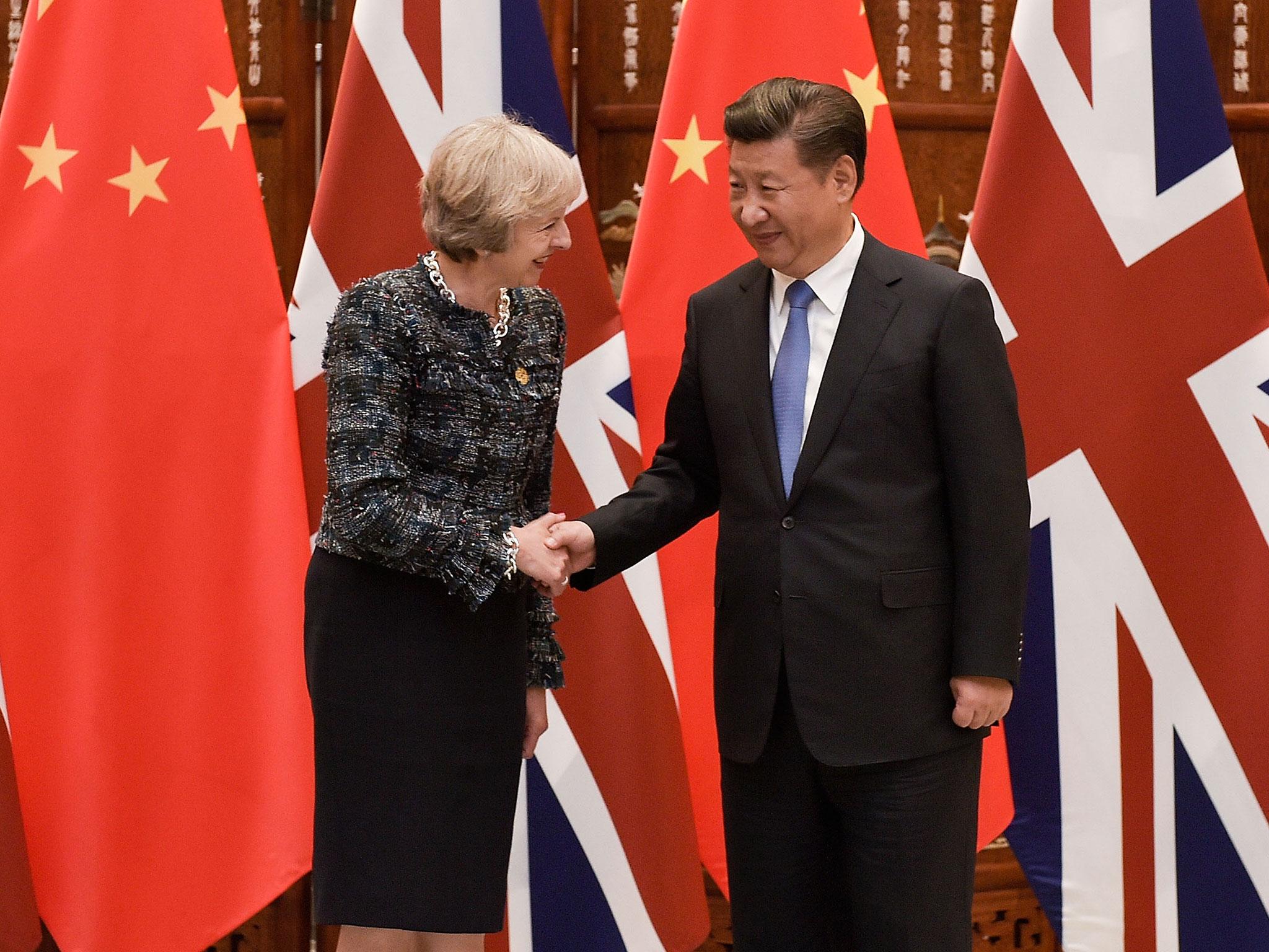 Theresa May meeting with Xi Jinping