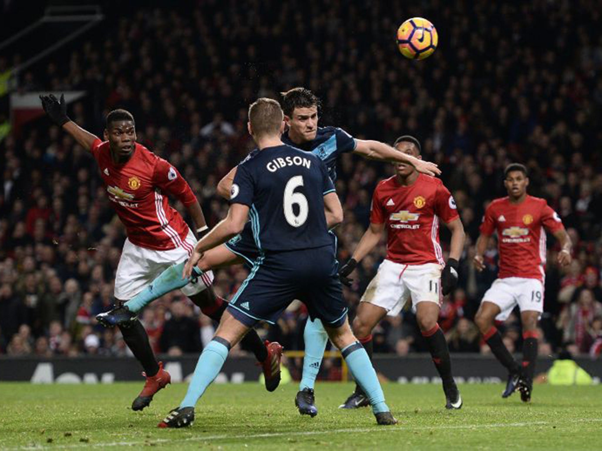 Pogba headed home late on to seal an unlikely three points