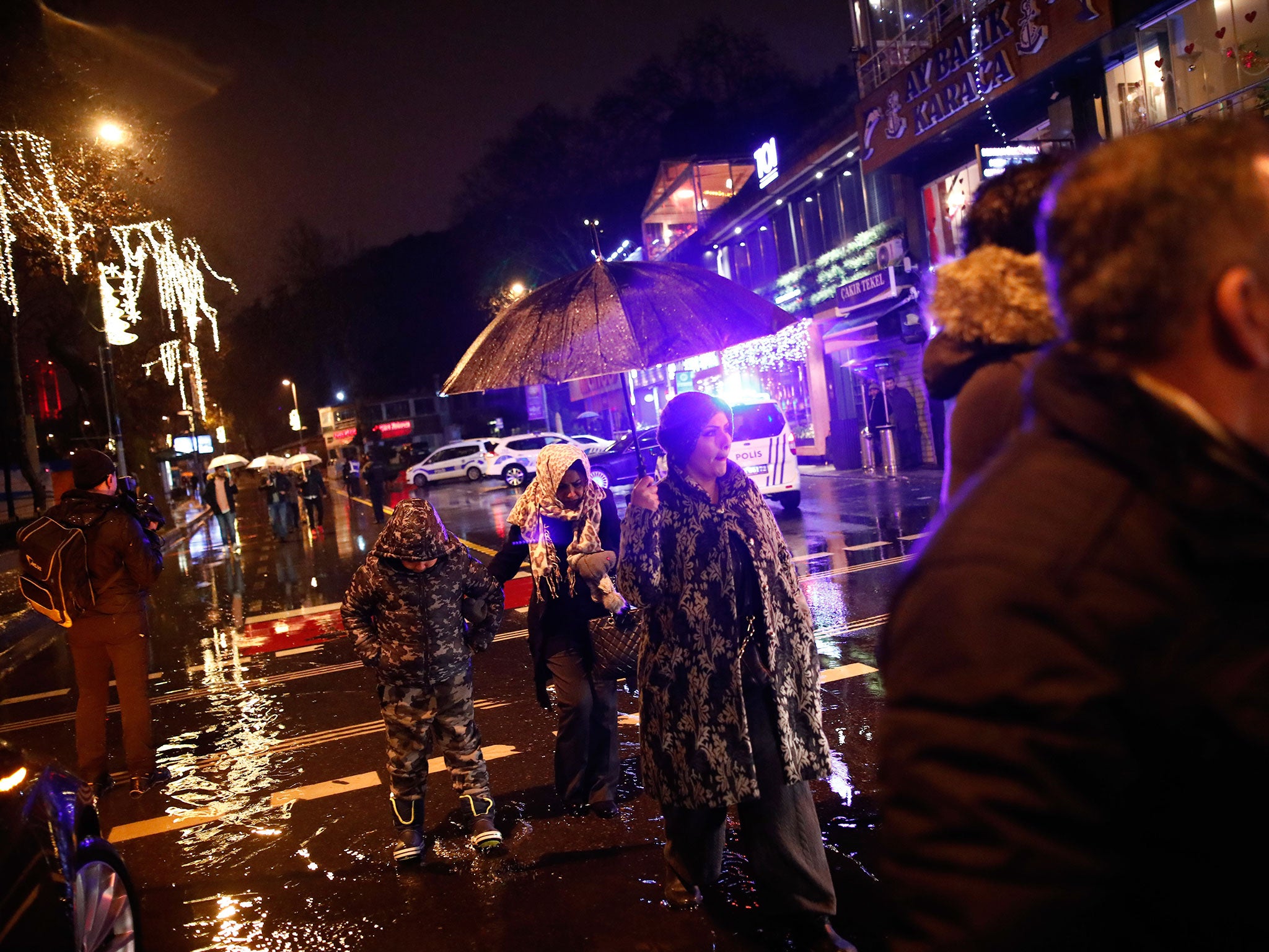 People near the scene of an attack in Istanbul