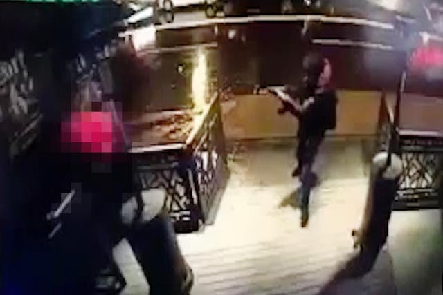 The Reina nightclub gunman is seen firing, before entering the Istanbul venue where he killed 39 people