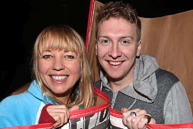 Sara Cox and Joe Lycett at Centrepoint’s End Youth Homelessness sleep out in London in November