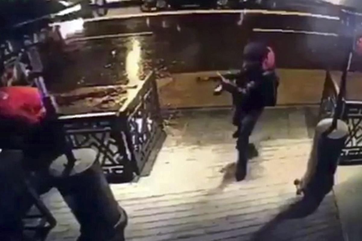 CCTV footage from the nightclub showed the suspect attack a security guard before entering the building