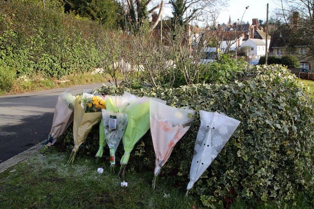 Tributes left to the racer, known as 'Titch', at the scene