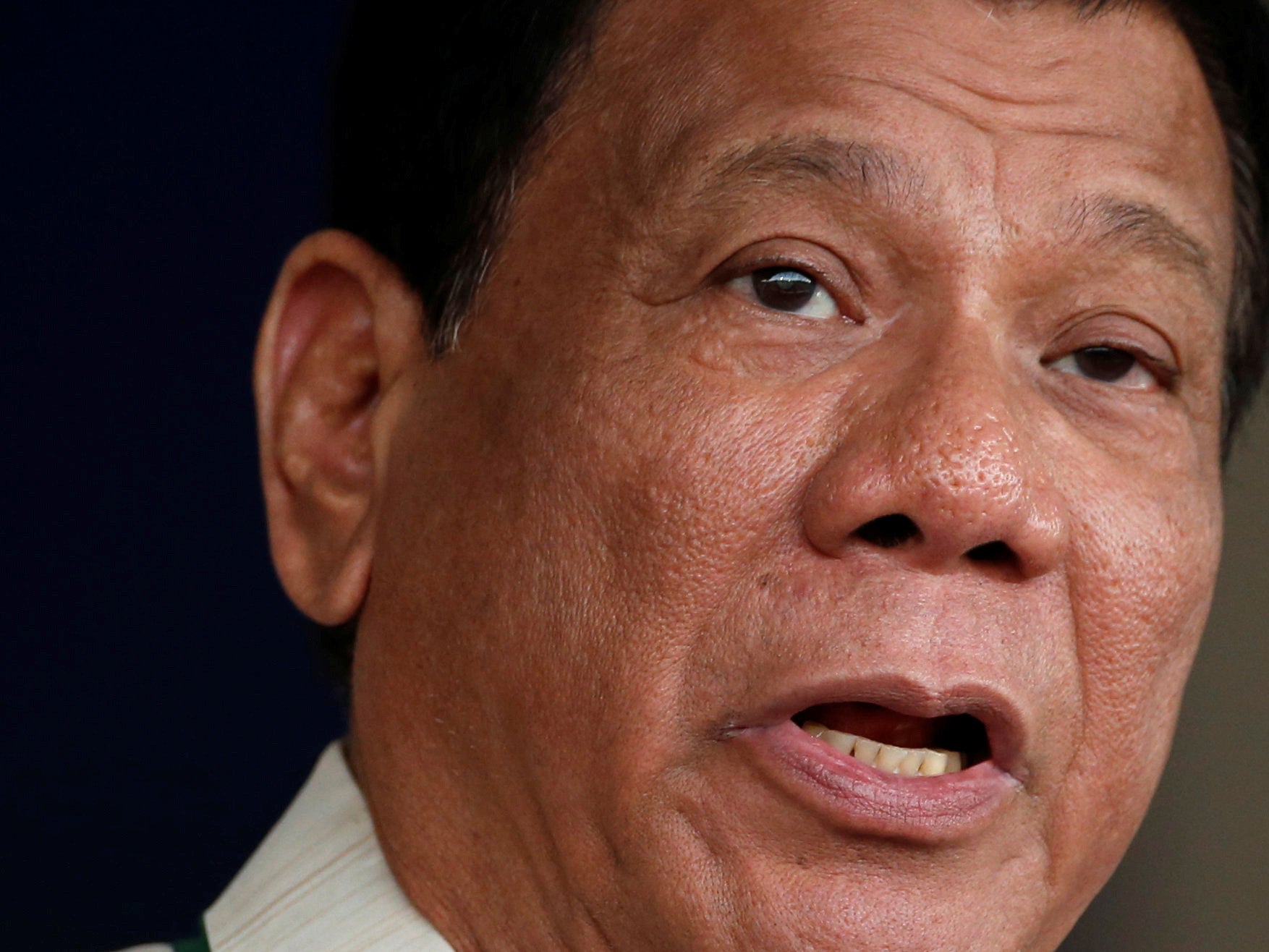 Filipino President Rodrigo Duterte has urged his military to act for him because he can't oppose China's might diplomatically