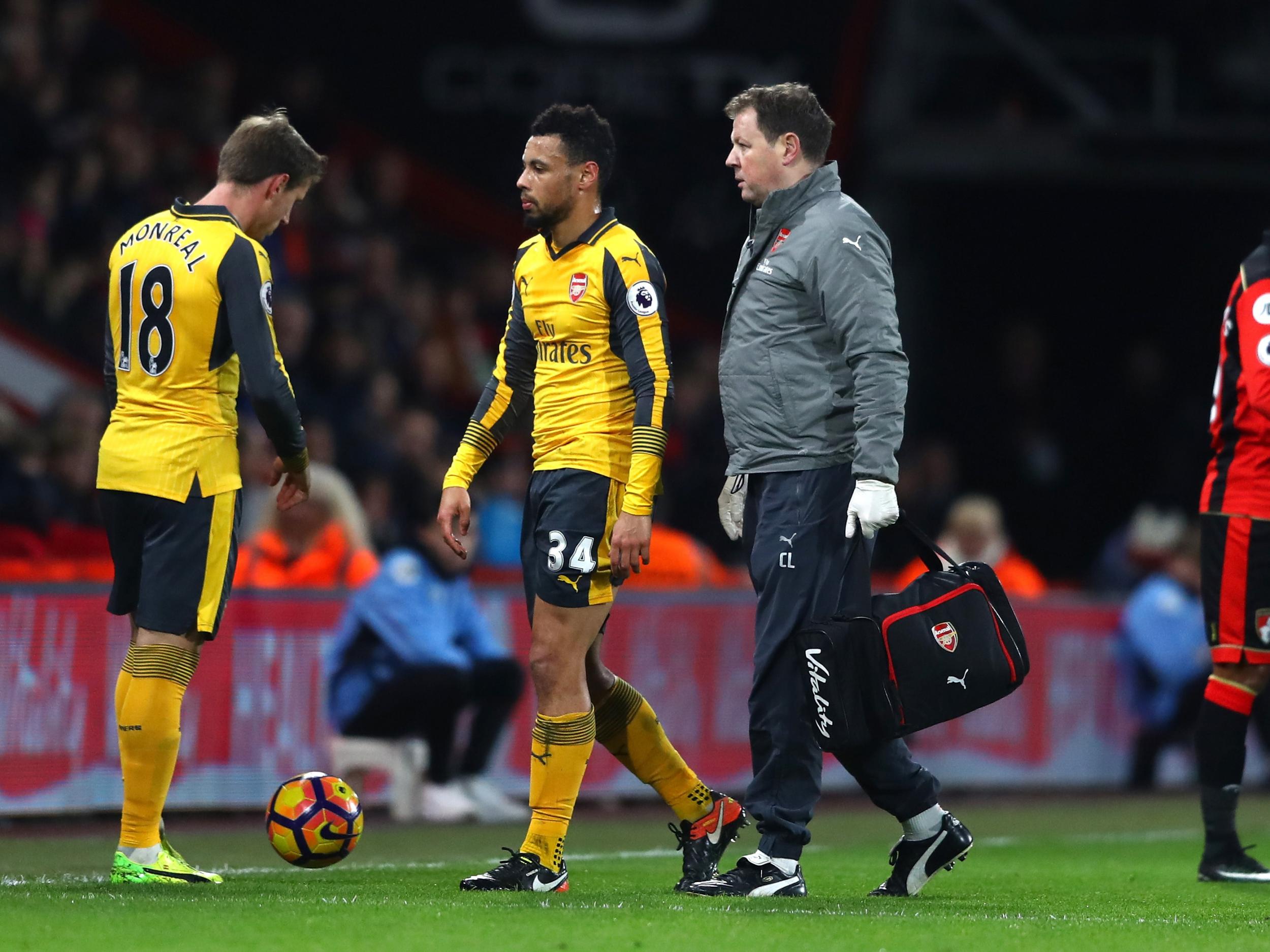 Coquelin hobbled off in the first half with an injury