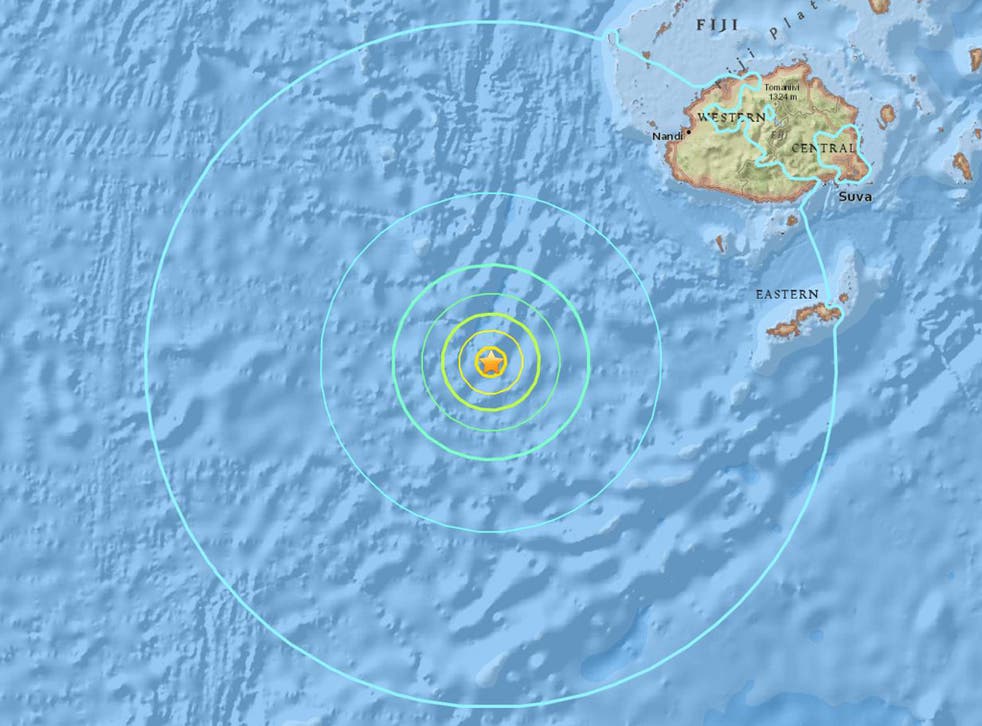 The earthquake struck in the Pacific Ocean off the coast of Fiji on 3 January