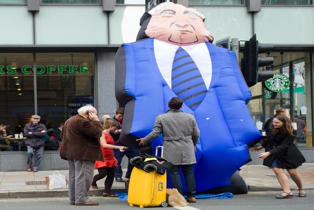 Protesters highlight the gap between ‘fat cat’ executives and normal staff