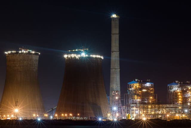 The Tuticorin thermal power station in the Bay of Bengal, southern India