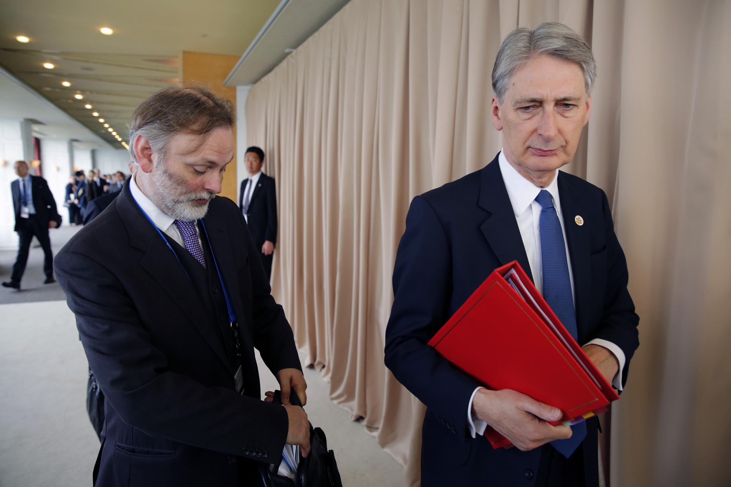 Sir Tim Barrow (left) with Philip Hammond in early 2016