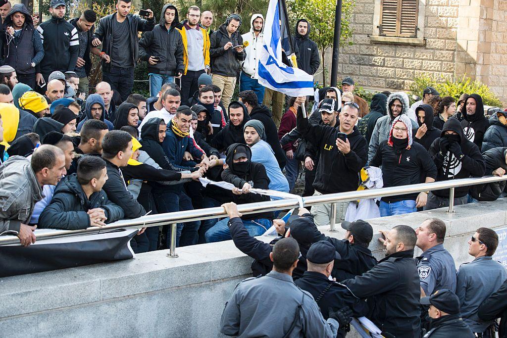 Protests outside Sgt Elor Azaria's trial in Tel Aviv on Wednesday 5th January turned into clashes with police