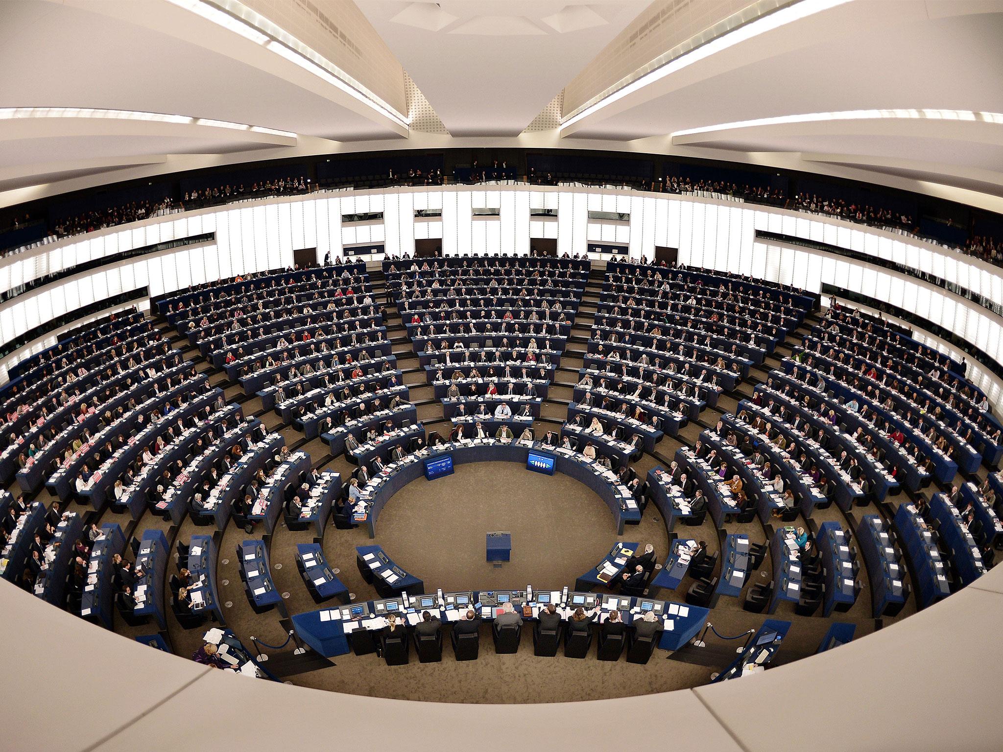 Members of the European Parliament take part in a voting session on November 27, 2014, in the European Parliament in Strasbourg, eastern France