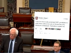 Bernie Sanders prints off giant Trump tweet and takes it to congress