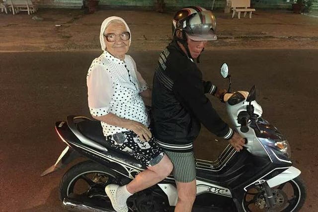 Baba Lena the travelling Russian grandmother on a motorbike (Credit: Ekaterina Papina)