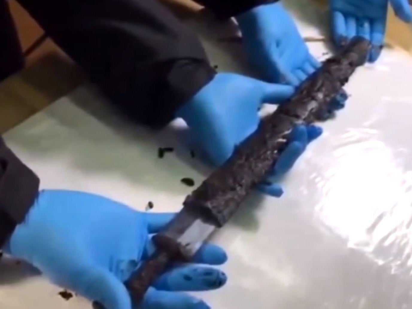 The 2,300-year-old sword was still sharp and shiny