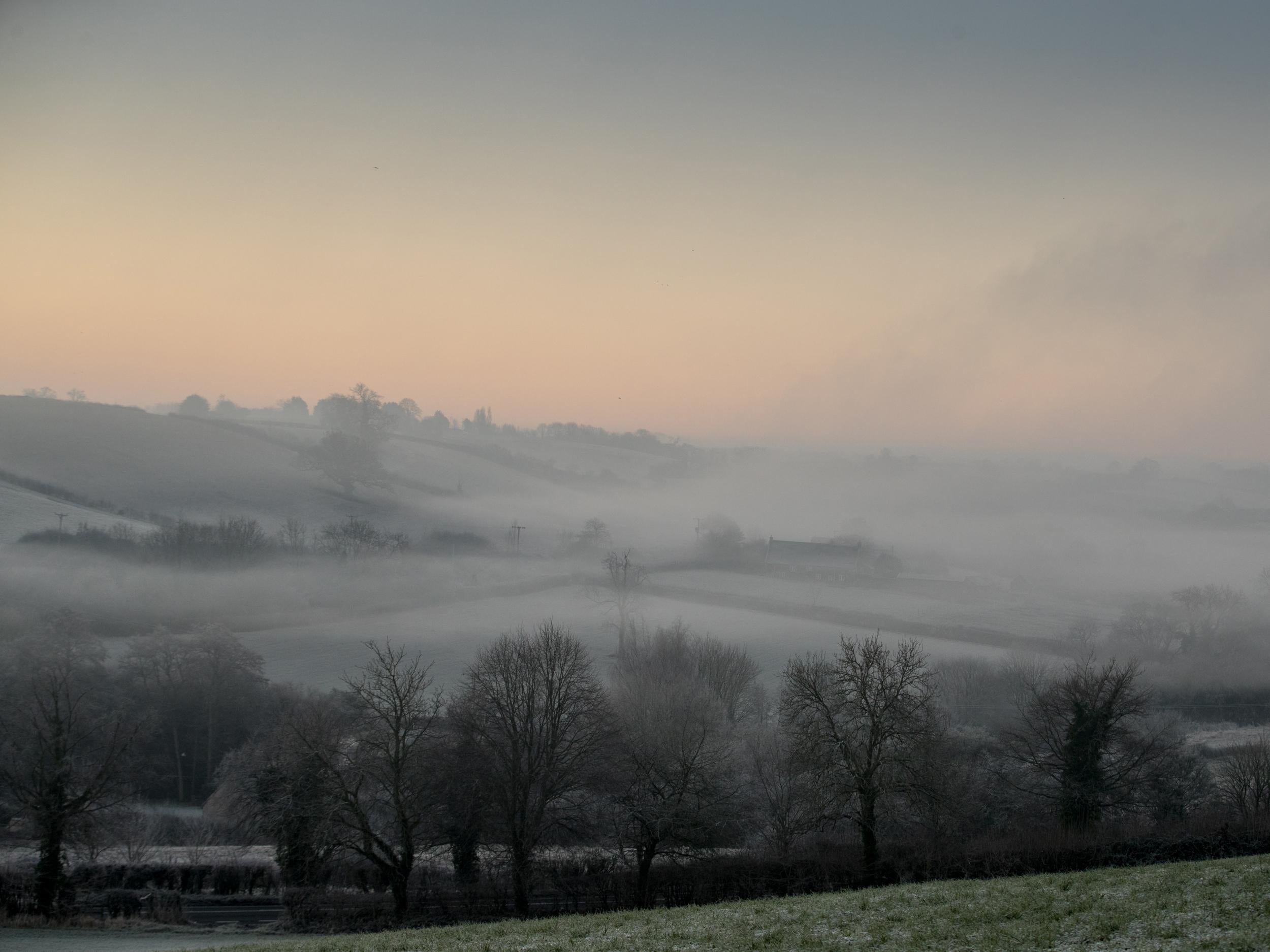 Early morning fog in Radstock, England, on 29 December