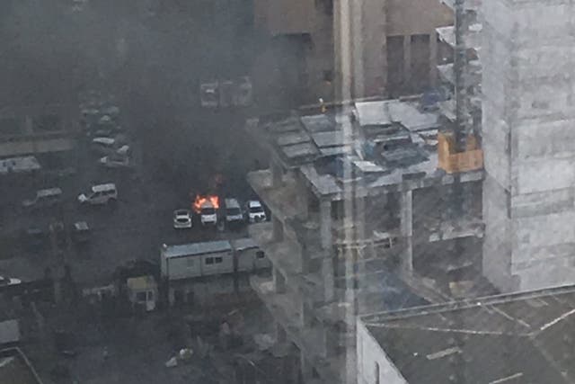 The aftermath of the explosion outside the courthouse in Izmir